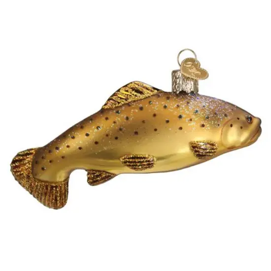 Old World Christmas 2.5 Inch Brown Trout Tree Ornament , Ornament Exotic German Fish {2}