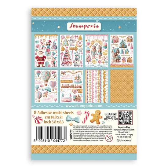 Stamperia A5 Washi Pad 8/Pkg-Candy Christmas {3}