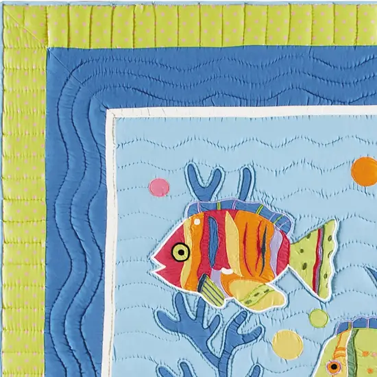 Fish Outta Water Cotton Quilted 50" x 60" Throw Blanket {3}