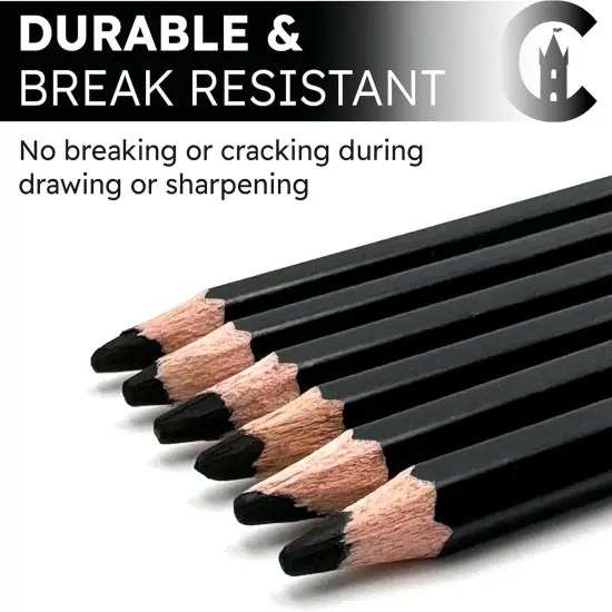 24 Charcoal Pencils - Four Professional Hardness Levels - Perfect for Rich Shading, Sketching, Drawing & Art (24PCs) {3}