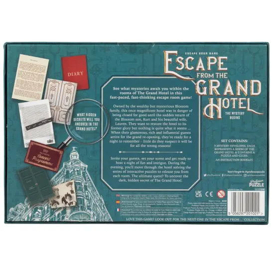 Professor Puzzle: Escape From The Grand Hotel - An Escape Room Game, Interactive Mystery Experience, Uncover Secrets, Ages 12+, 2+ Players, 90 Min {3}