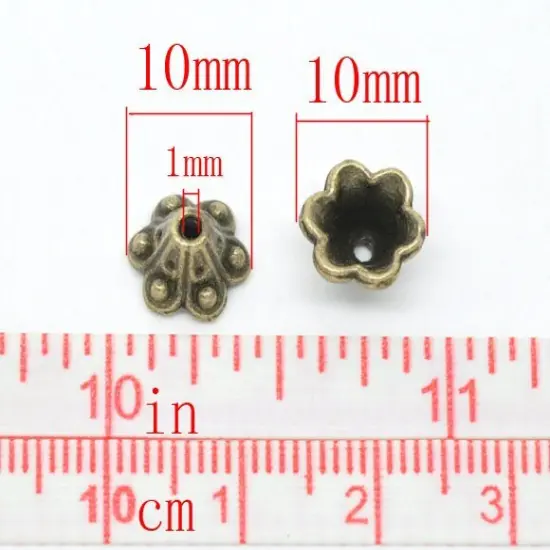 *100* 10x6mm Antique Bronze Scalloped Bead Caps {3}