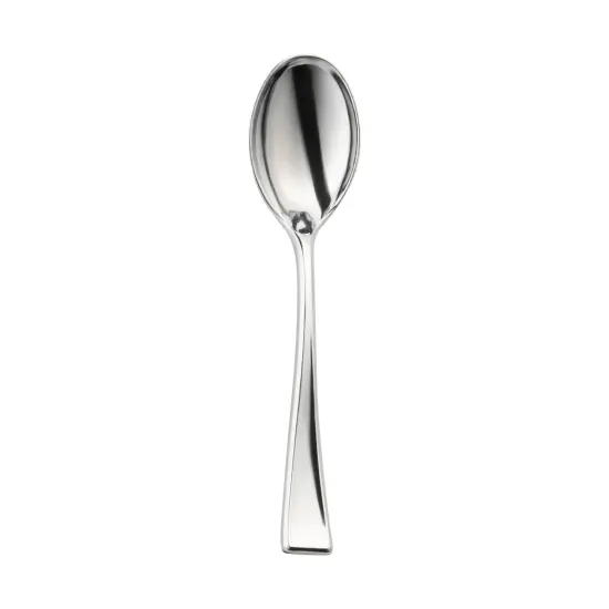 Shiny Metallic Silver Mini Plastic Disposable Tasting Spoons (960 Spoons) {1}