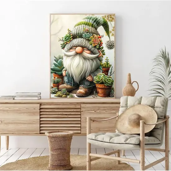 Painting by Number Kits for Adults Beginners-Succulents Plant Acrylic Oil Art Kits for Adults,Gnome Succulents Art Kits for Adults for Gift Home Wall Decor Gifts {2}