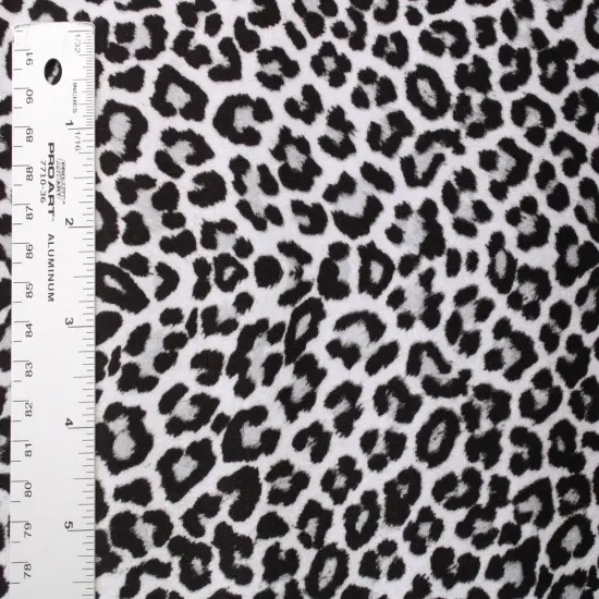 1 Yard Silver Leopard Stretch Velvet Fabric for Dancewear Costumes Leggings Activewear Streetwear (36" x 60") Inches Wide {2}
