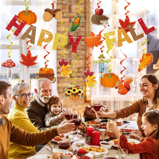 Happy Fall Glitter Banner (Multi Color) {5}