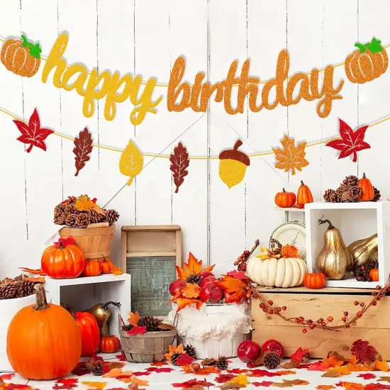 Pumpkin Birthday Banner (Multicolor) {6}
