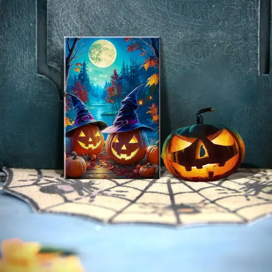 Halloween Moon Pumpkin Paint by Numbers Kit - 8x12 Inch {4}
