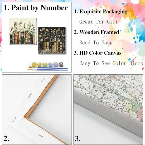 2 Pack Paint by Numbers Kit for Adults Framed {5}