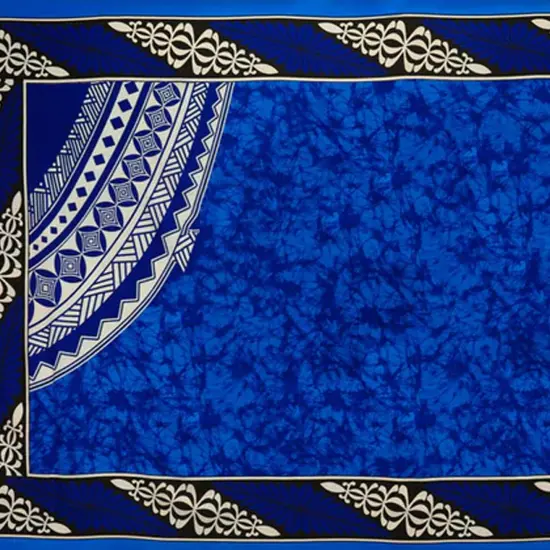 72" L x 45" W Kingdom of Tonga Crown Sarong Polyester Fabric Blue {1}