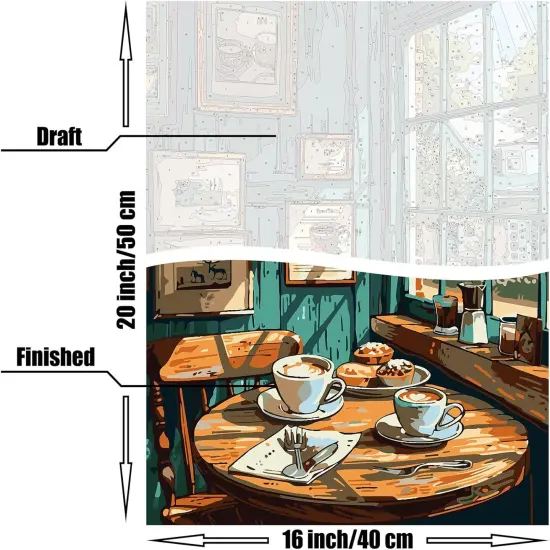 Cafe Day Paint by Numbers - 16x20 inch {4}