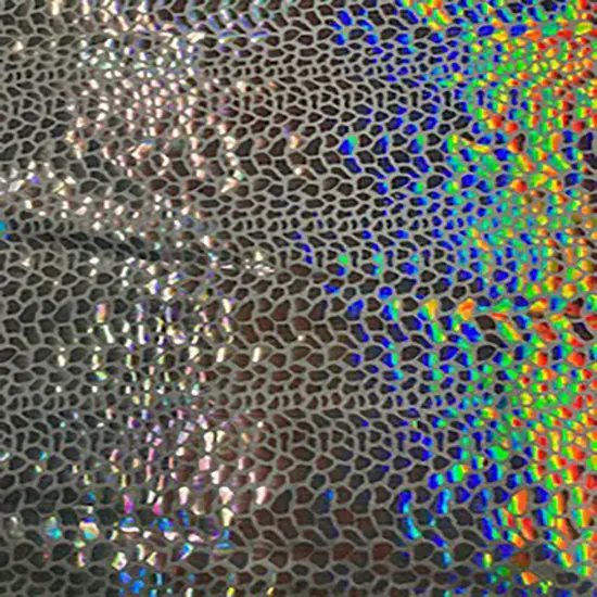 1 Yard Nylon Spandex Fabric with Cobra Hologram Glued Sequin 58/60 Inch Width Lilac Silver {1}
