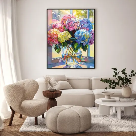 Paint by Numbers Kit for Adults - Hydrangea in Glass Vase {3}