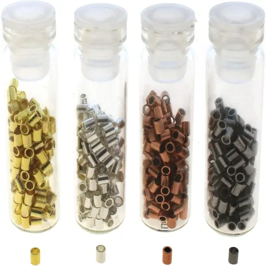 The Beadsmith Tube Crimp Beads, 1.8mm, Assorted Colors, 600 Pieces, Uniform Cylindrical Shape, No Sharp Edges, Designed to Secure The Ends of Jewelry Stringing Wires and Cables {1}