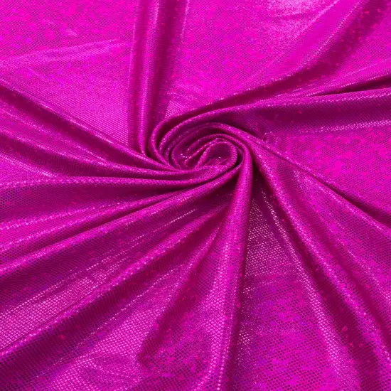 1 Yard Shiny Foggy Shattered Glass Foil Fabric 4 Way Stretch Nylon Spandex Mesh 58-60 inches width Magenta {1}