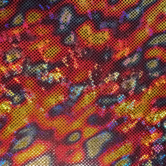 1 Yard Lava Hologram Foil Polyester Spandex Stretch Fabric for Cosplay Dancewear Crafts 57/58 Inch Width pink blue purple {2}