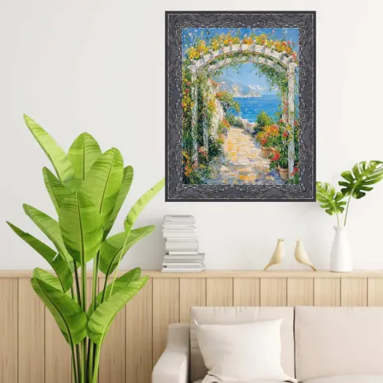 Renaissance Silver Black Ornate Picture Frame 22x30 frame {5}