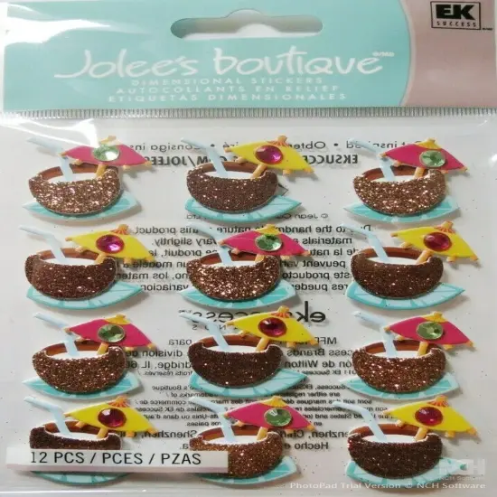 Jolee's Boutique Coconut Drink Repeats Dimensional Stickers {1}