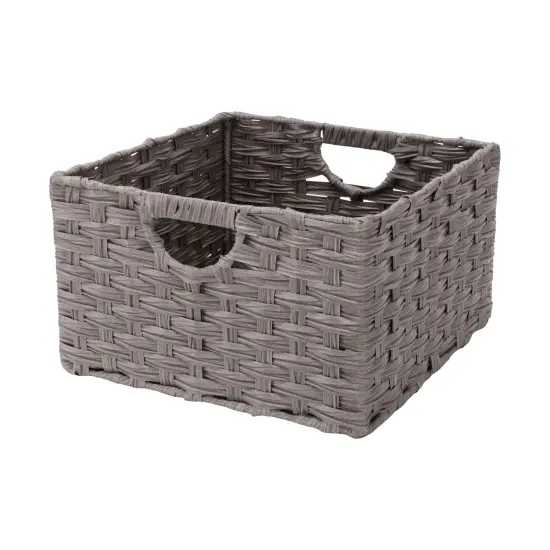 Seville Classics Handwoven Basket (2-Pack) Grey {1}