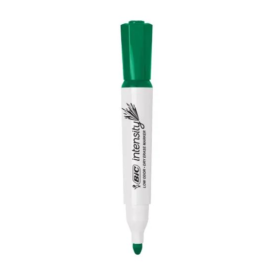 BIC Intensity Low Odor Dry Erase Marker, 12 Pack, Chisel Tip, Green, Erases Cleanly, Non-Toxic Markers {4}