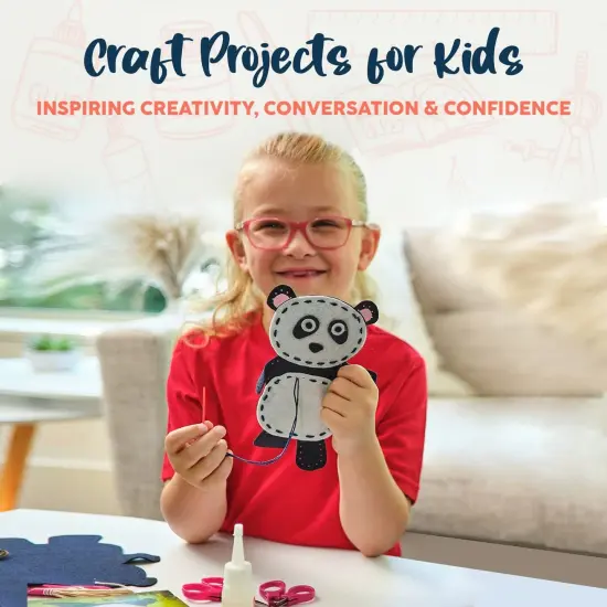 Bryte Jungle Animals Sewing Kit for Kids: A Fun DIY Arts & Crafts Experience with 5 Pre-Cut Felt Animals, Needles, Thread, Instructions & More - For Kids Age 7+ - Great Gift For Birthdays and Holidays Multicolor {6}