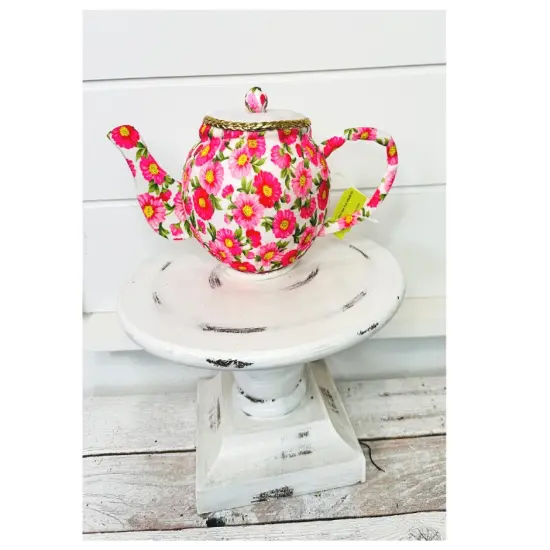 63202PK -H6xW10 Pink Foam Tea Pot Wreath Attachment {1}