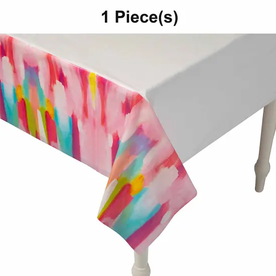 54" x 108" Happy Birthday Party Plastic Tablecloth {1}