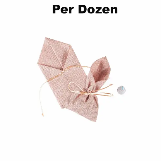 Large Burlap Drawstring Treat Bags - 12 Pc. Pink {1}