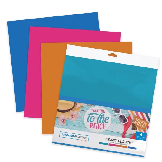 JPPlus Craft Plastic Plastic Craft Sheets for Cricut, Laser Cutter, & Engraver Use- Summer, 4 Pack {1}