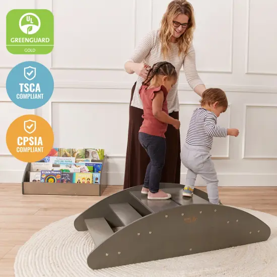 Rocking Boat and Steps, Play Center Grey Wash {5}