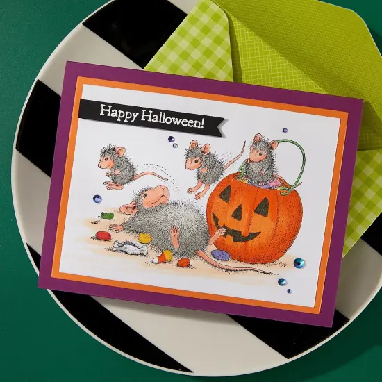 House Mouse Cling Rubber Stamp-Trick Or Treat! {5}