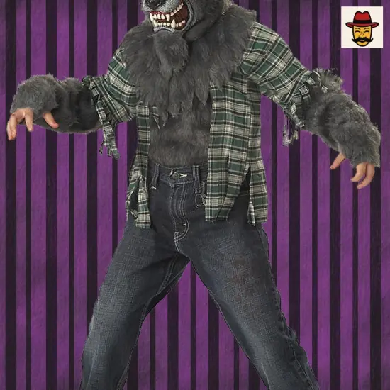 Boy&rsquo;s Werewolf Costume with Fierce Mask and Fur Shirt for Halloween Fun {5}