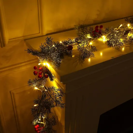 5.74 ft Christmas Garland with Light (4 Pcs) {5}