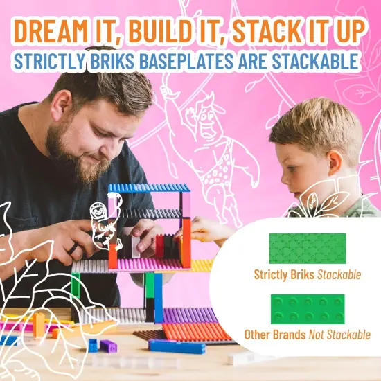 Strictly Briks Classic Building Brick Baseplates, Green, 20 Pieces, 8x8 Studs, Creative Play Set for Ages 3 and Up, 100% Compatible with All Major Brick Brands {5}