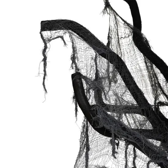 Northlight Standing Draped Ghost Tree Halloween Decoration - 7.5' - Black and Gray {6}