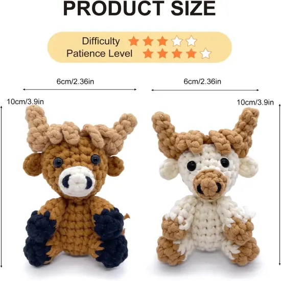 Highland Cow Crochet Kit for Beginners {3}