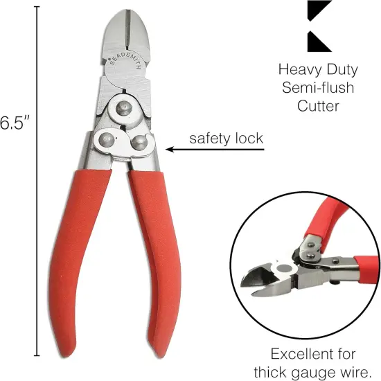 The Beadsmith Heavy Duty Cutter &ndash; 6.5 inches (165mm) &ndash; Hardened Steel Blades &ndash; Red Comfort Grip Handle with Safety Lock &ndash; Tool for Jewelry Making, Electronics and Micro Mechanics {3}