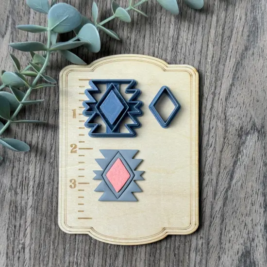 Aztec Diamond Stone | Faux Turquoise | Country Western Clay Cutters {3}