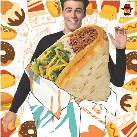 Gordita Crunch Costume Funny Taco Tunic Halloween Food Party Outfit {5}