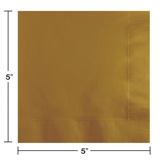 1200 pc Bulk Glittering Gold Beverage Napkins 2 ply {4}
