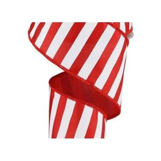 2.5" Medium Horizontal Stripe Ribbon: Red & White (10 Yards) {2}