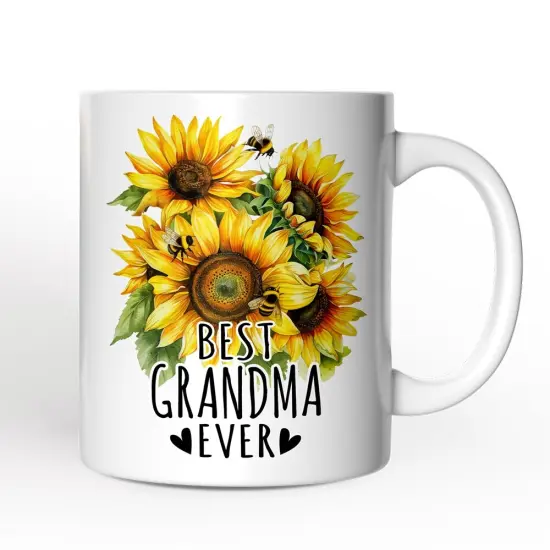 Best Grandma Ever Mug, Sunflower Grandmother Gift {1}