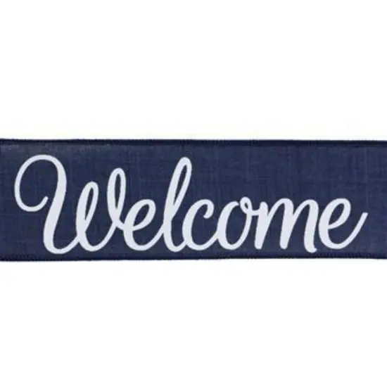 2.5" Welcome Royal Ribbon: Navy Blue (10 Yards) {4}