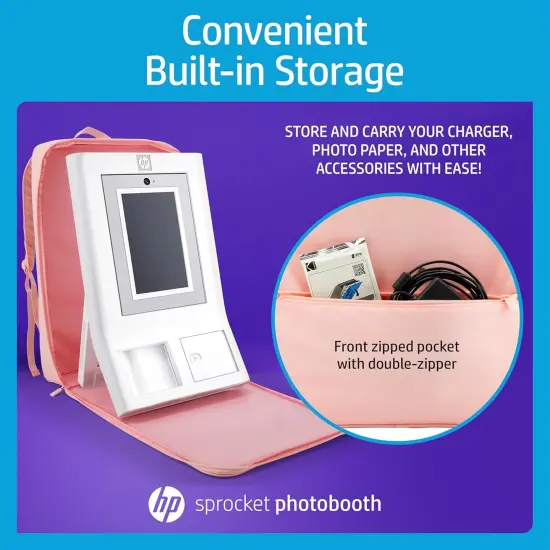 HP Sprocket Photobooth Travel Backpack (Pink), Exclusively for the HP Sprocket Photobooth Printer {5}