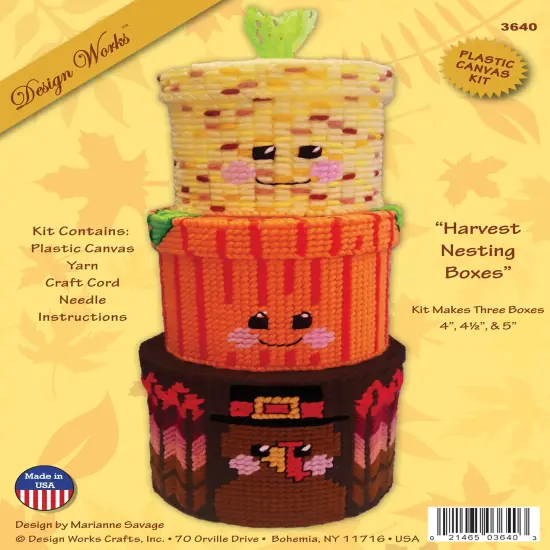 Design Works Plastic Canvas Wall Decor Kit Set Of 3-Harvest Nesting Boxes {1}