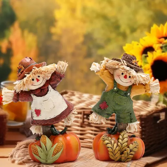 Thanksgiving Pumpkin Scarecrow Figurines {2}