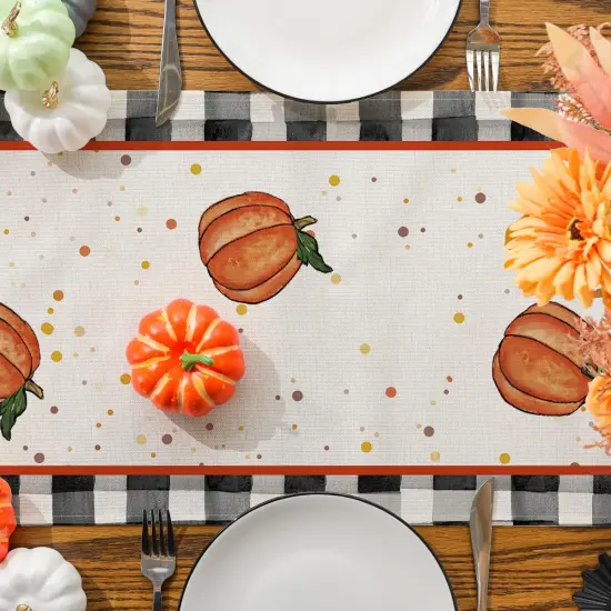 Fall Table Runner, Fall Decorations for Home Pumpkin Runner,13x72 Inch {5}