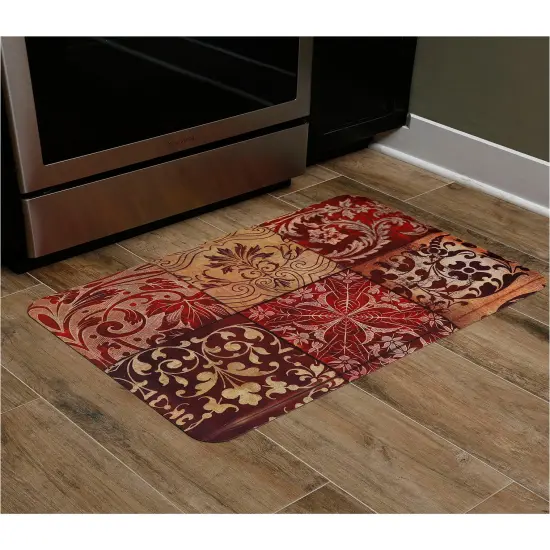 Red Mosaic Antifatigue Kitchen Mats {2}