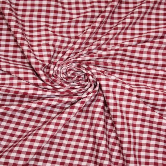 1 Yard Burgundy 1/8&Prime; Gingham Checkered Poly Cotton Fabric Lightweight, Non-Stretch, 58/59 Inch Wide {3}