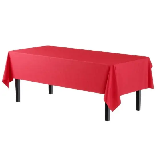Exquisite 6-Pack Premium Plastic Tablecloth 54in. x 108in. Rectangle Plastic Table Cover Red {2}